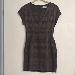 Leather Chevron Dress
